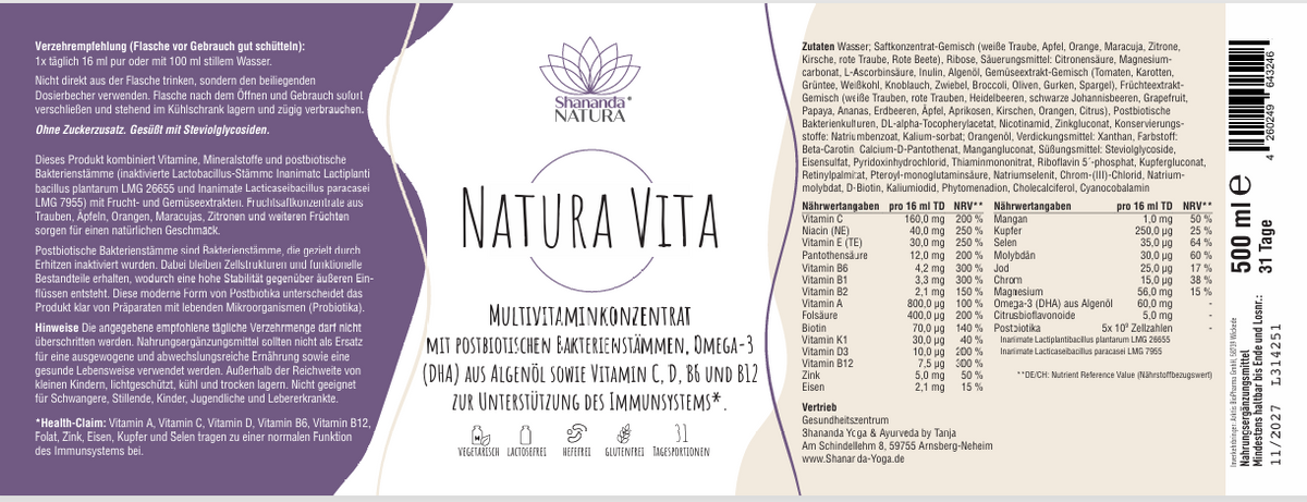 Natura Vita Multivitaminkonzentrat